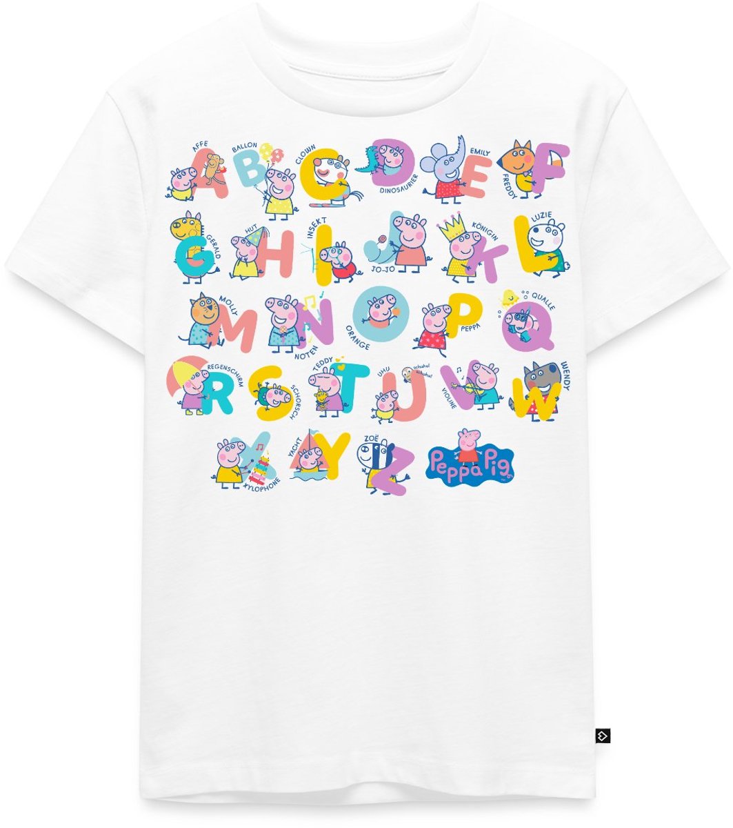 Peppa Pig Ontwerp Alfabet Met Peppa Premium T Shirt Kinderen