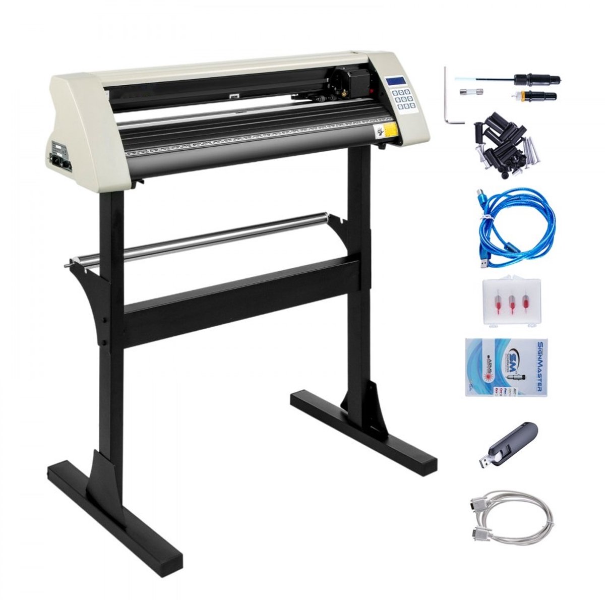 Vinyl Snijplotter - Snijmachine - Invoerbreedte 720 mm - Snijbreedte 630 mm - Met Standaard - Wit