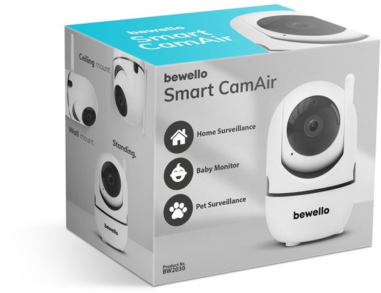 Smart beveiligingscamera - WiFi, Full HD 1080p - 360° draaibaar - nachtzicht - met microfoon en speaker - TUYA app - voor binnengebruik [BW2030] van Merkloos — afbeelding 5