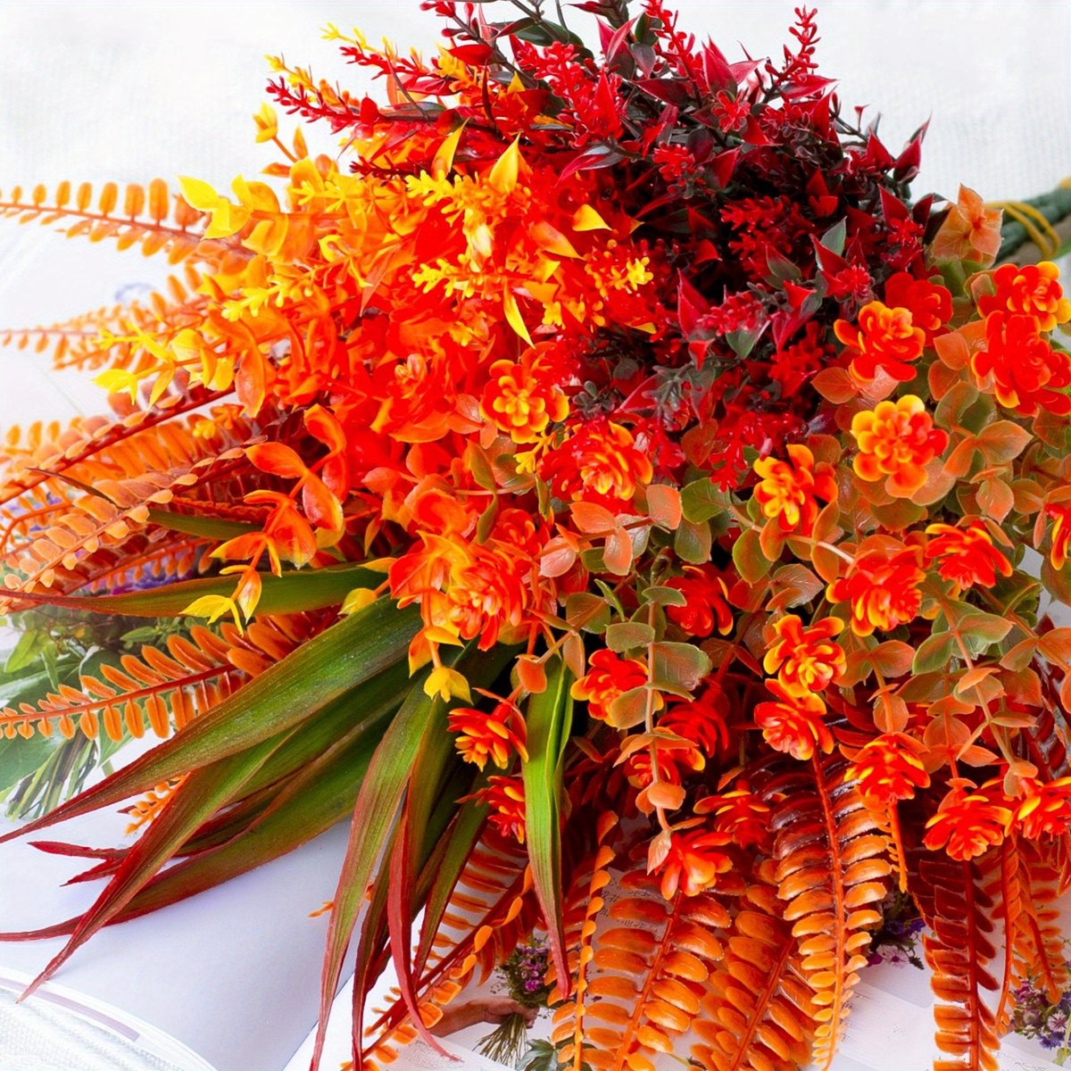9-delige herfstkunstbloemset - UV-bestendige kunstcamelia-plantenset voor binnen- en terrasdecoratie - Seizoensgebonden woonaccessoires voor housewarming, herfst, Kerstmis, Halloween, Pasen, Thanksgiving en Valentijnsdag — cadeau in Cadeau-ideeën - foto 6