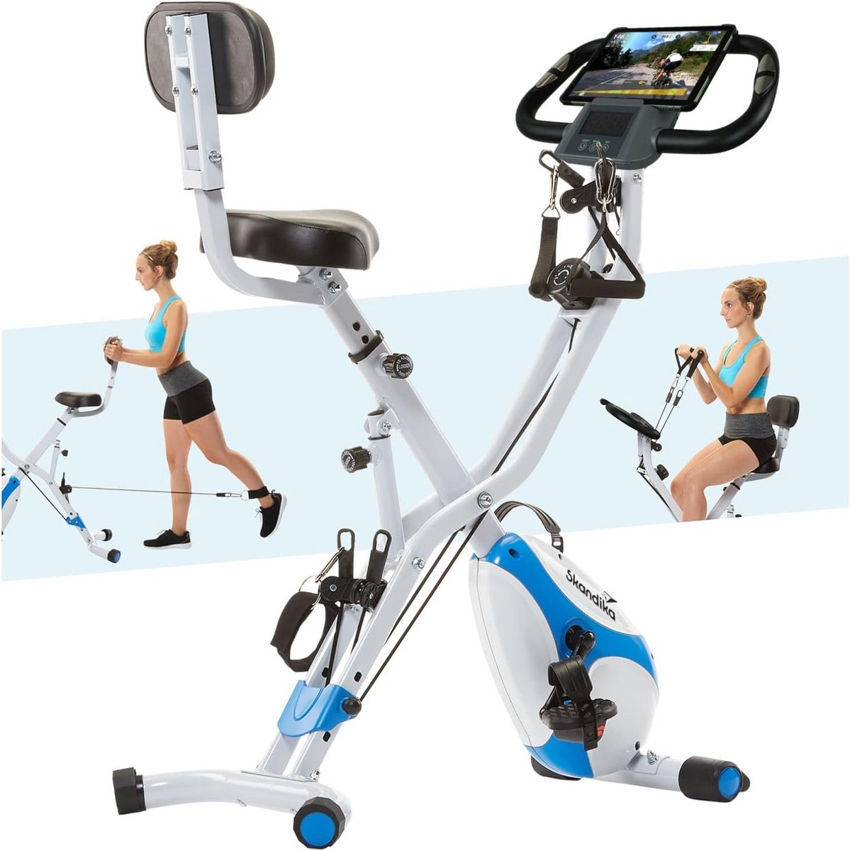 Inklapbare Fitnessfiets met Rugleuning en Armtrainers