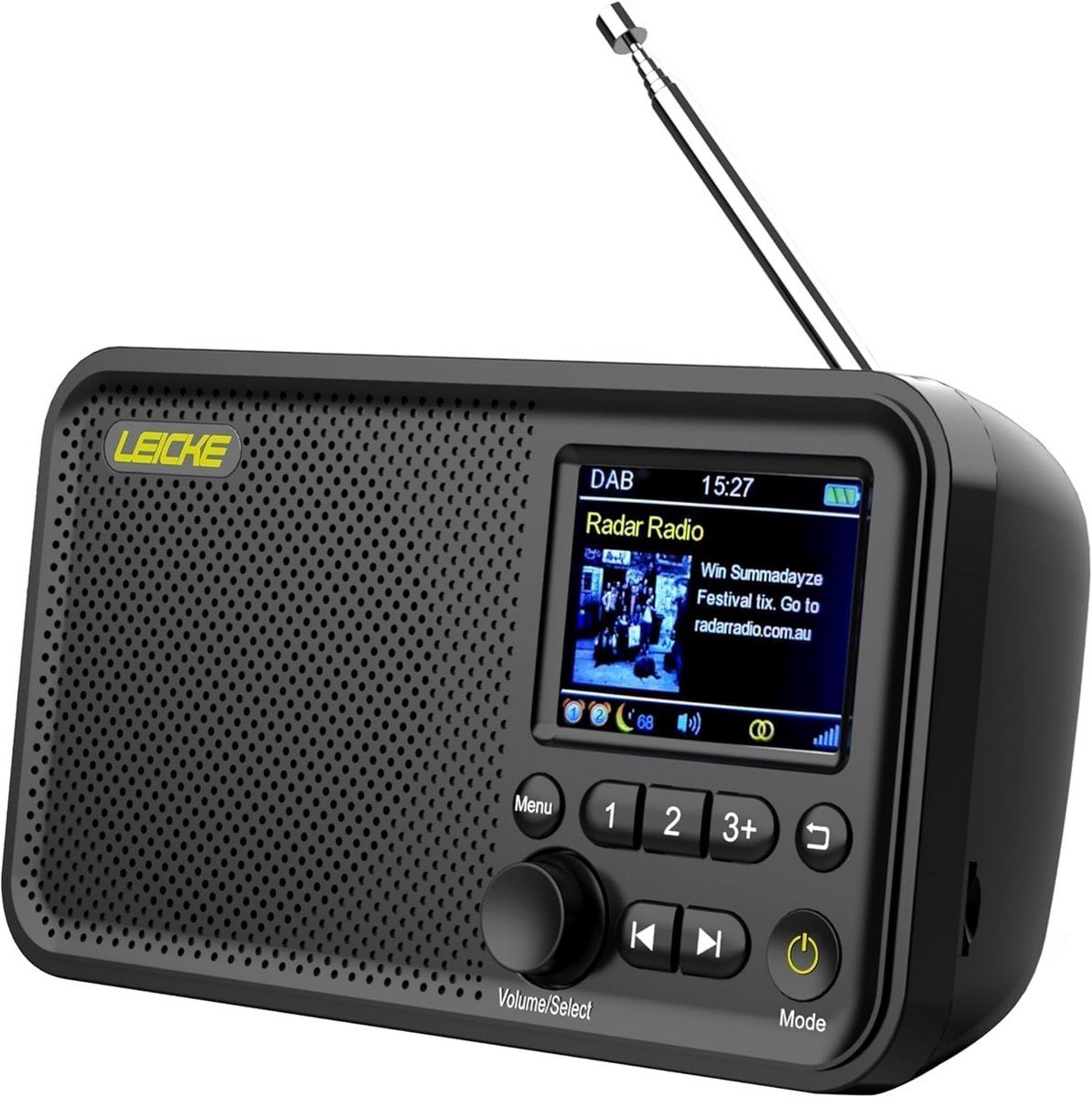 Draagbare DAB+ en FM Radio met Bluetooth, Kleurendisplay en Oplaadbare Batterij