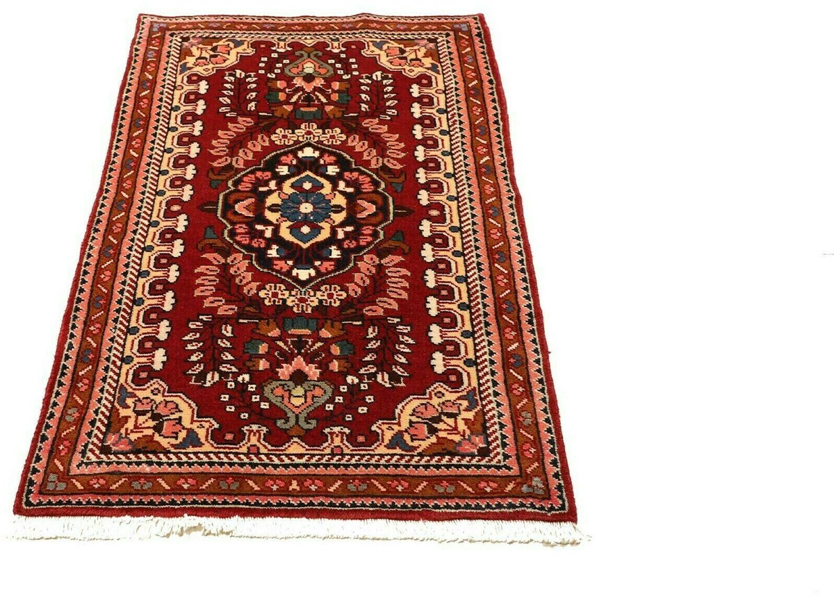 Perzisch tapijt Hamadan van wol – Rood met centraal medaillon