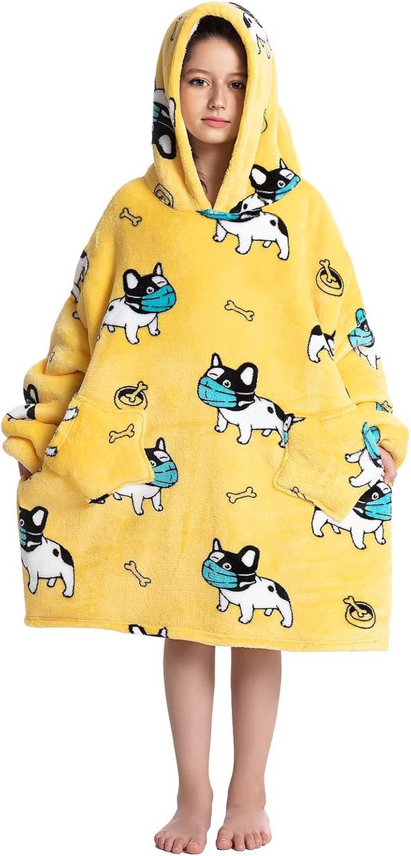 Oversized Fleece Hoodie Deken voor Kinderen en Tieners - Extra Warm en Zacht