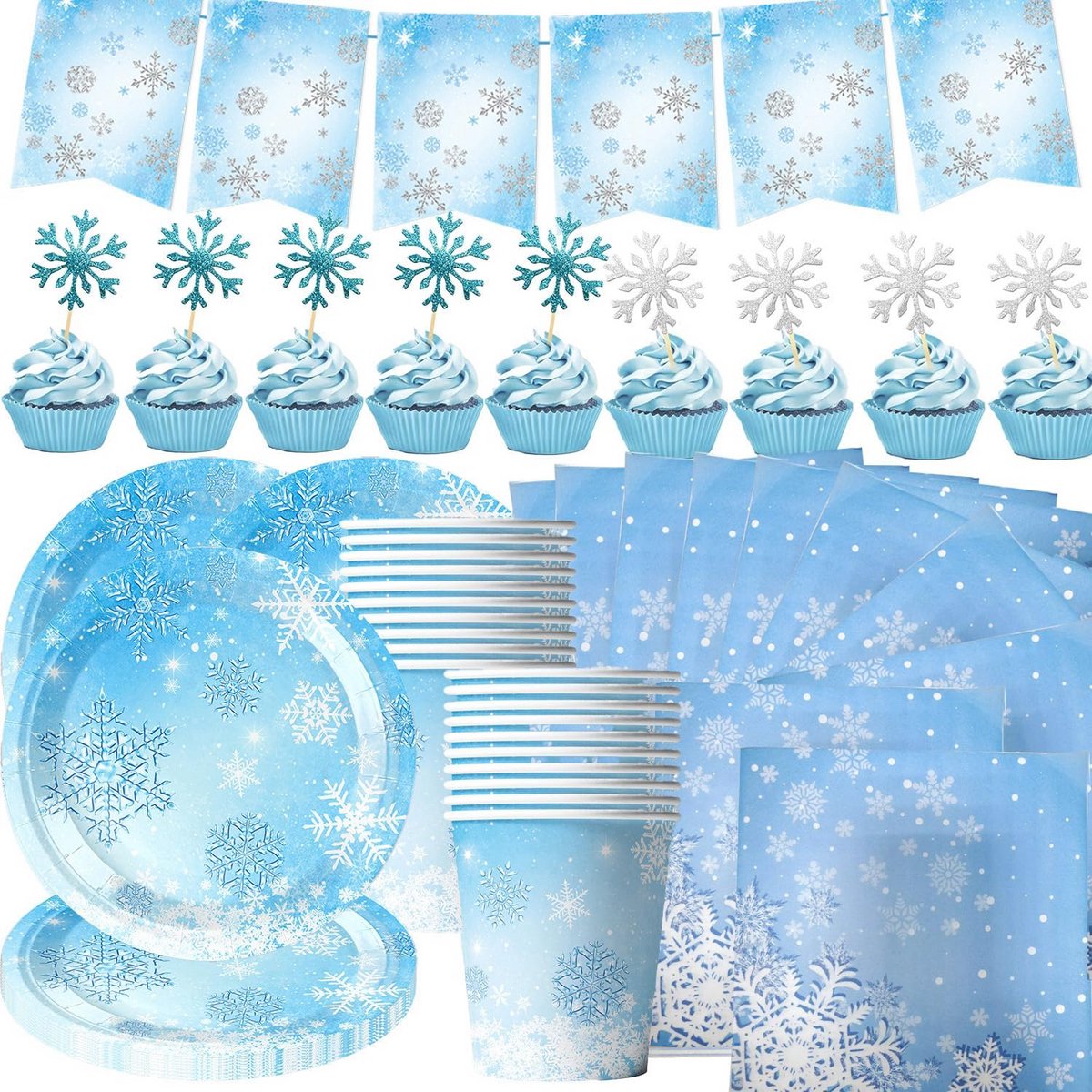 Winter Feestservies Set 95 Delig Sneeuwvlokken Decoratie voor 20 Personen
