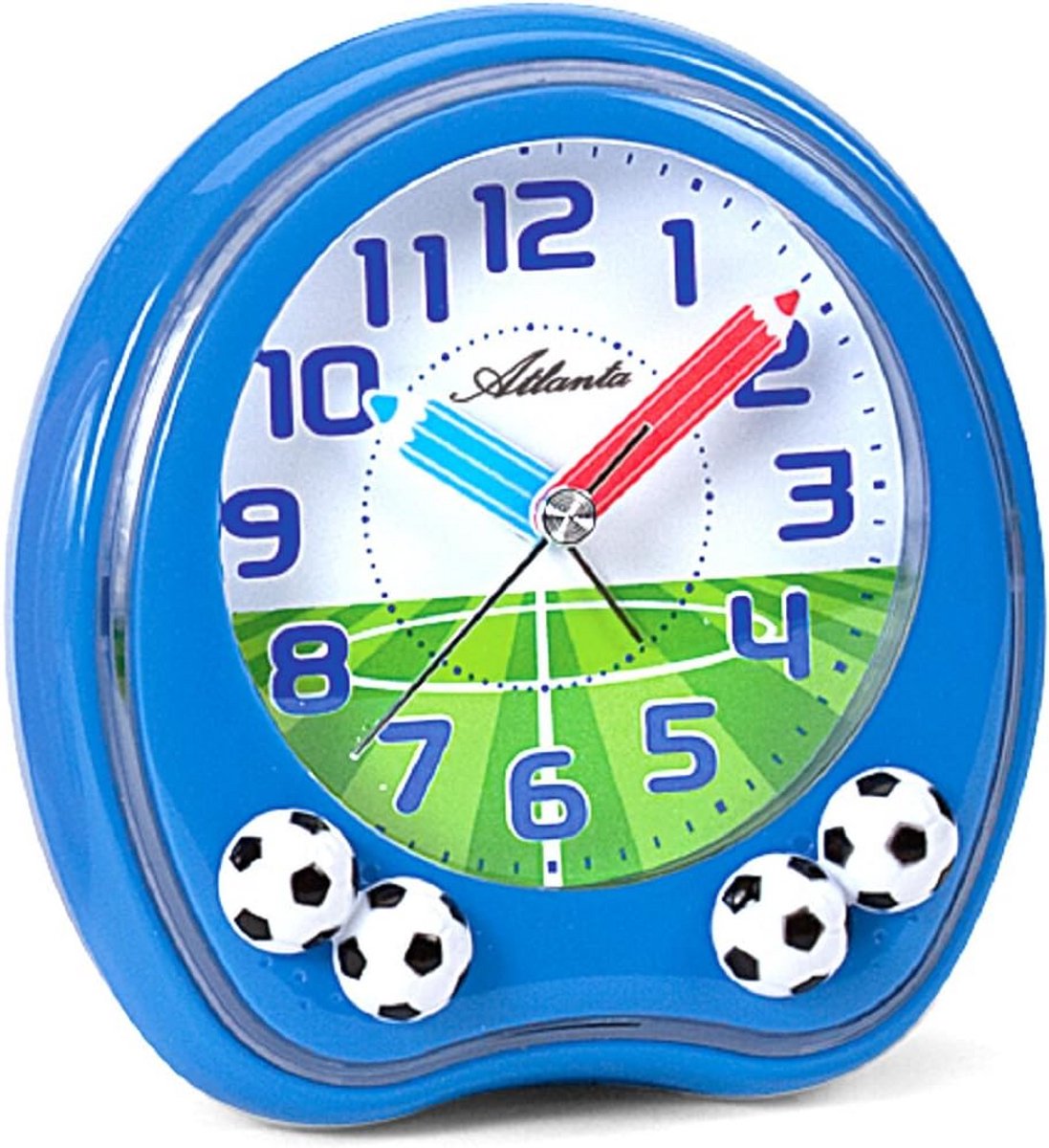 Blauwe Kinderwekker met Voetbal Design - Analoge Wekker