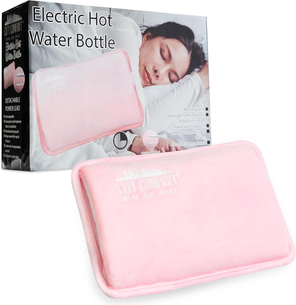 Oplaadbare Elektrische Kruik - 6 Uur Warmte met Temperatuurregeling - Zachte Hoes & Handwarmer