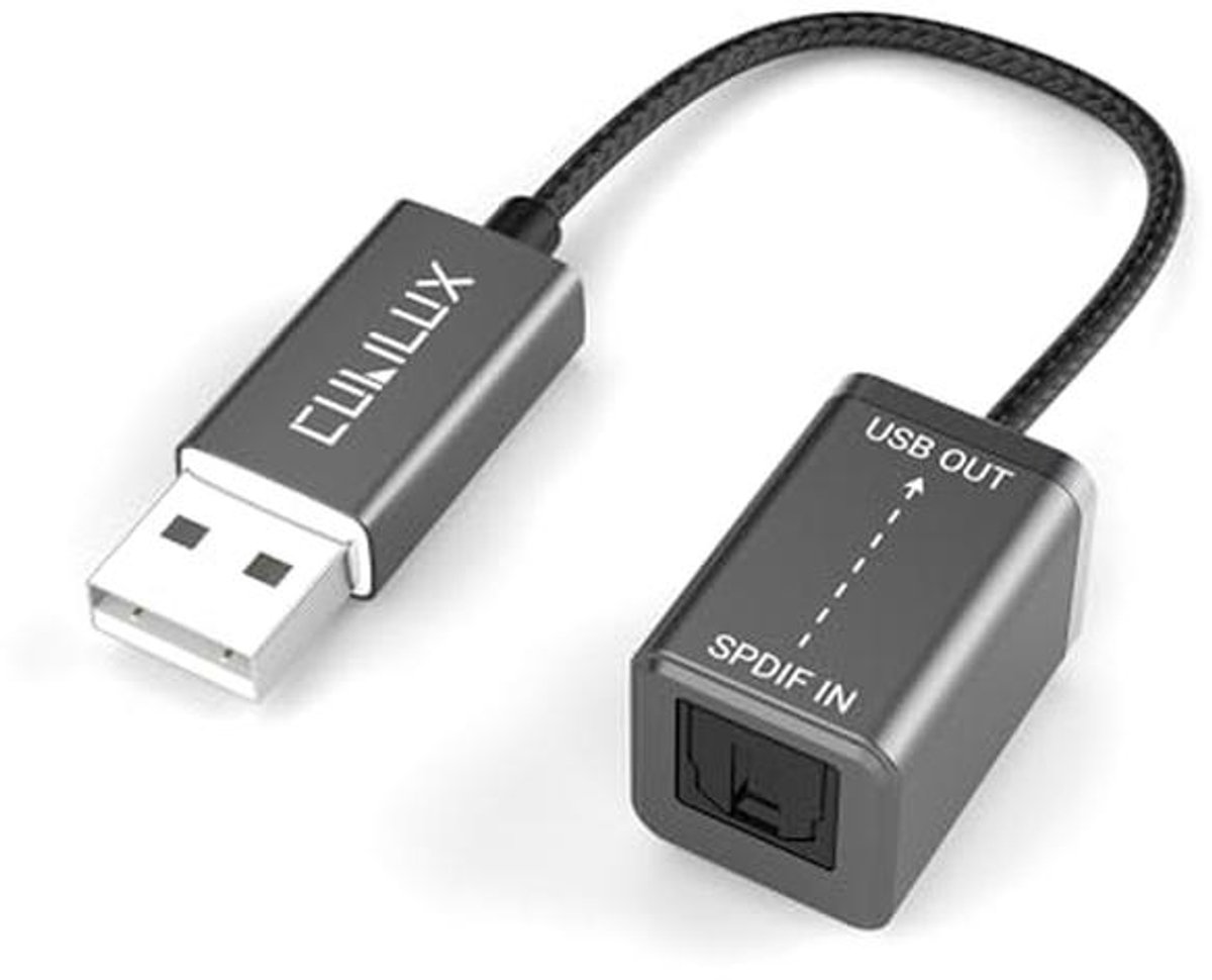USB A SPDIF Invoeradapter voor Stereo Opnames - Toslink naar USB Ontvanger