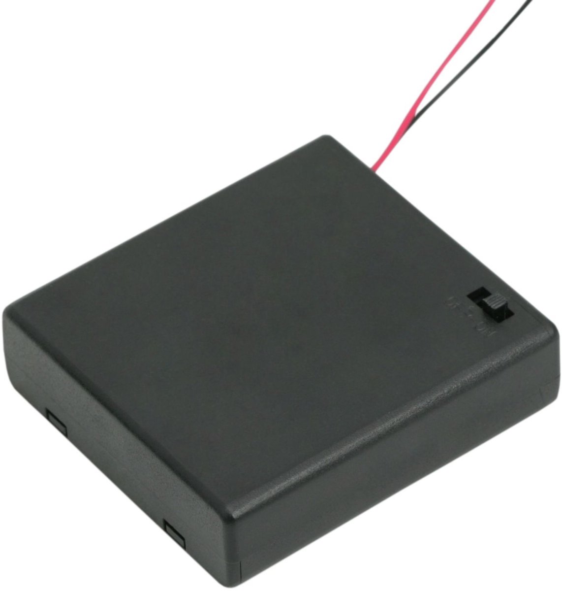 5x Batterijhouder AA – Voor 4 AA batterijen – Met schakelaar en draad – 5 stuks – Zwart kunststof - 5 Stuks [05348]