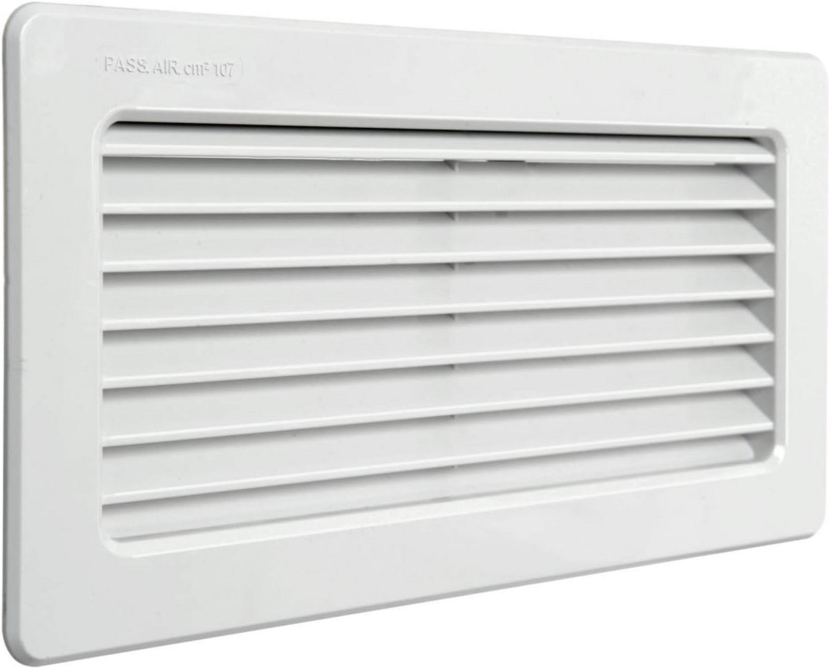 Inbouw Ventilatierooster Wit ABS Rechthoekig 256 x 126 mm