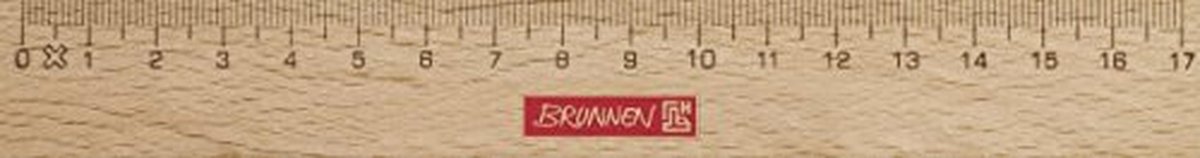 Houten Liniaal 17 cm voor School en Kantoor van Beukenhout met Metalen Inzet