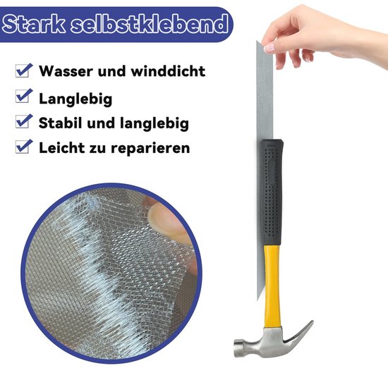 Vliegengaas Reparatieset - 10 Stuks, Waterdichte Repareertape voor Raamgaas (13x18 cm) — afbeelding 4