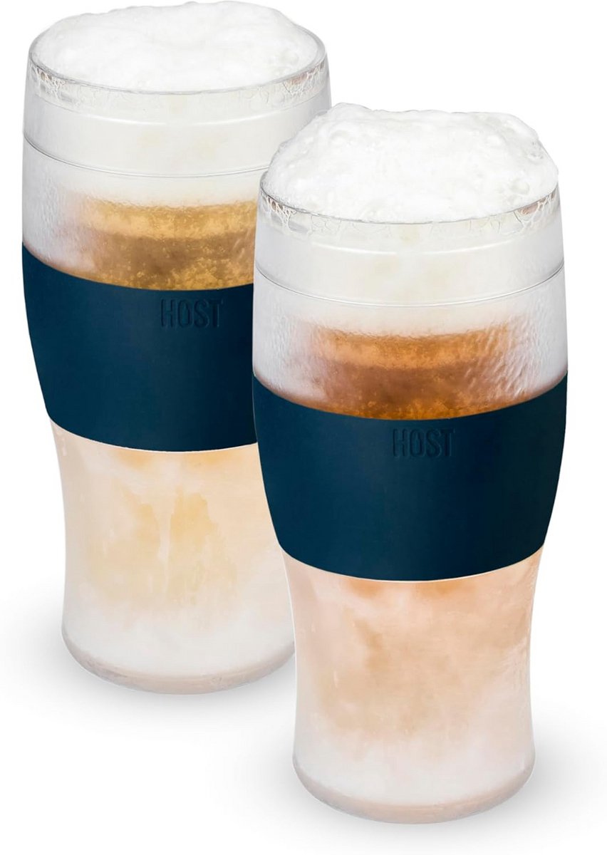 IJs-koude Bierglazen Set van 2, Dubbelwandig Geïsoleerd, Houdt Drank Koud