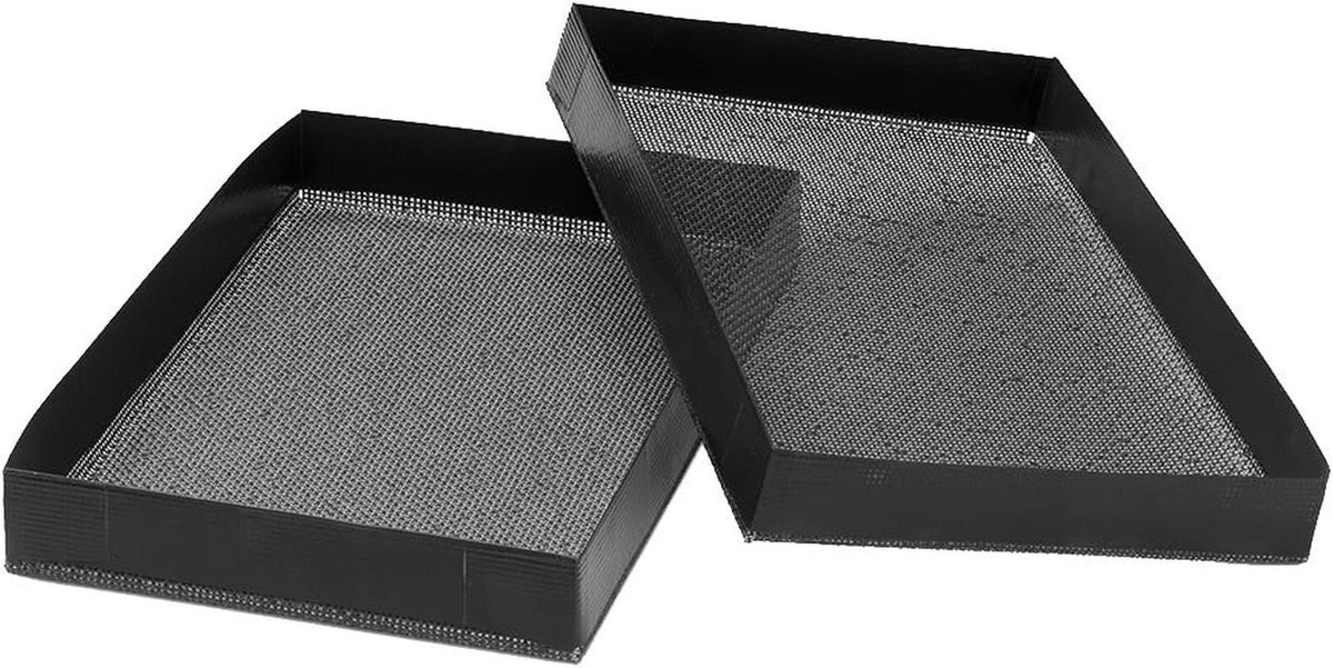 Grillplaat Anti-aanbaklaag - 2 Stuks 28 x 18 x 3 cm Zwart