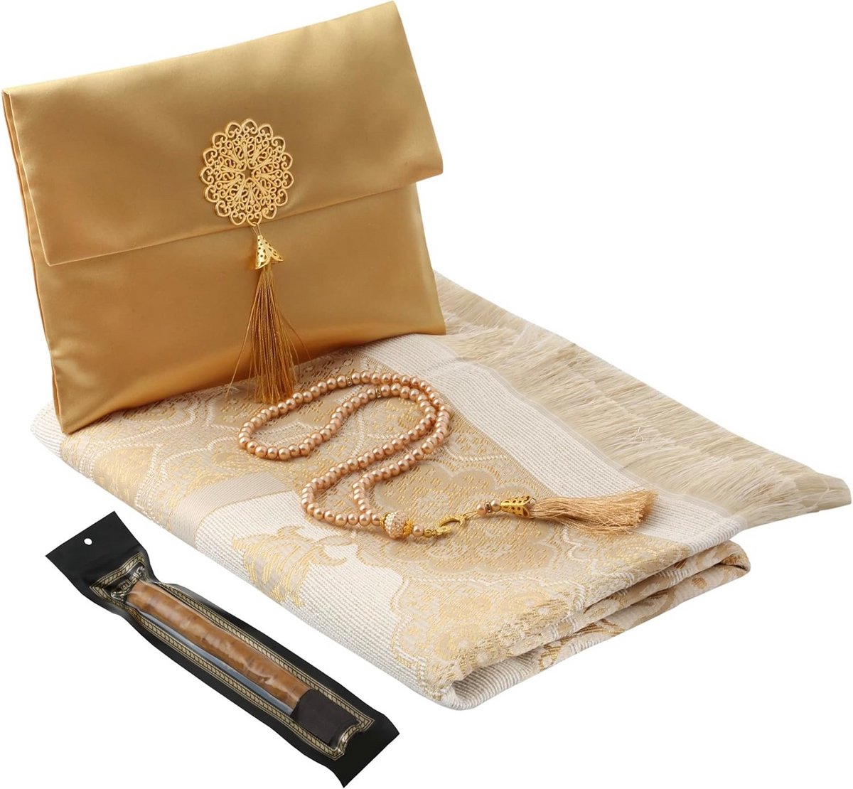 Draagbaar Gebedstapijt met Tas, Tesbih en Miswak - Ideaal voor Moslims