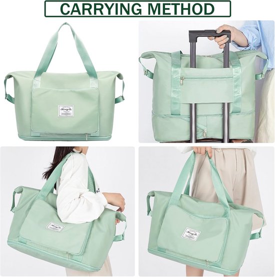 VOOWO Uitbreidbare Plunjezak Met Wielen Voor Reizen - Rollende Bagage, Reistas, Grote Weekendtas Voor Dames en Heren, Zwart
