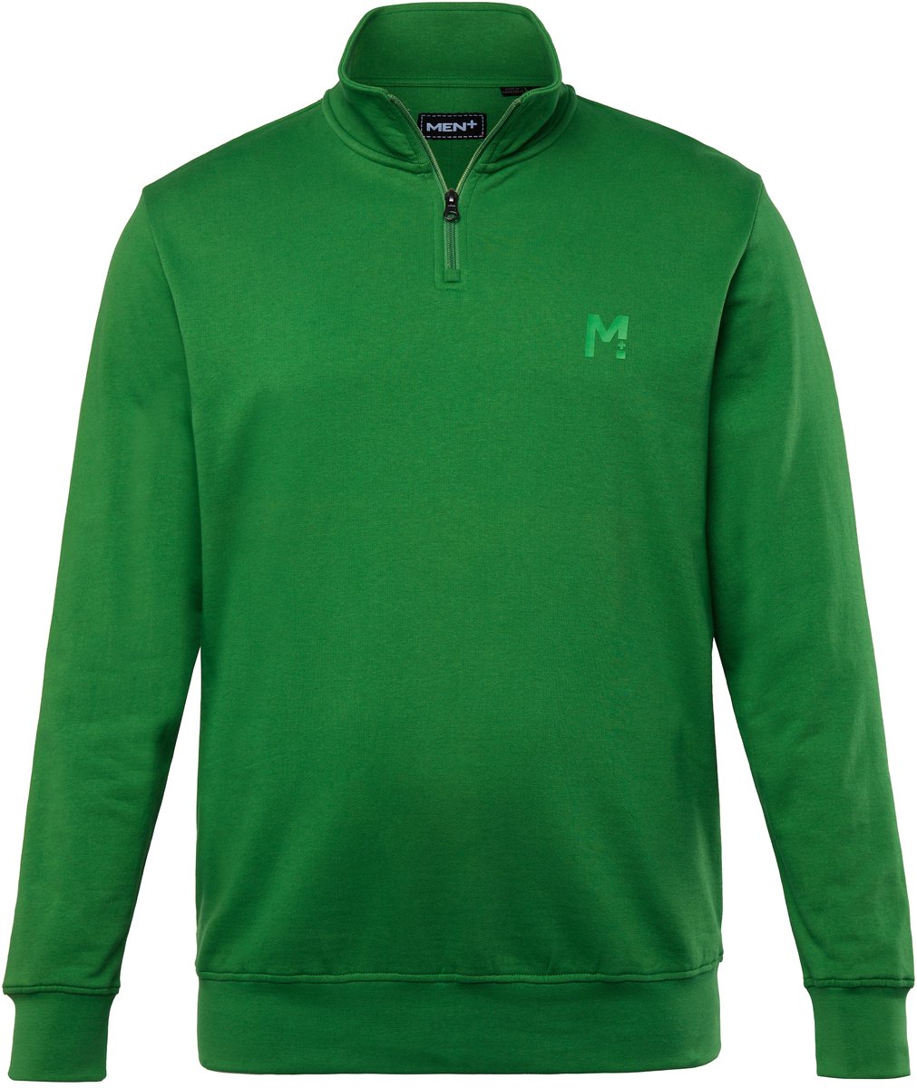 Men Plus - Heren - Sweattroyer basic kraag met rits - Lichtgroen - Maat 5XL