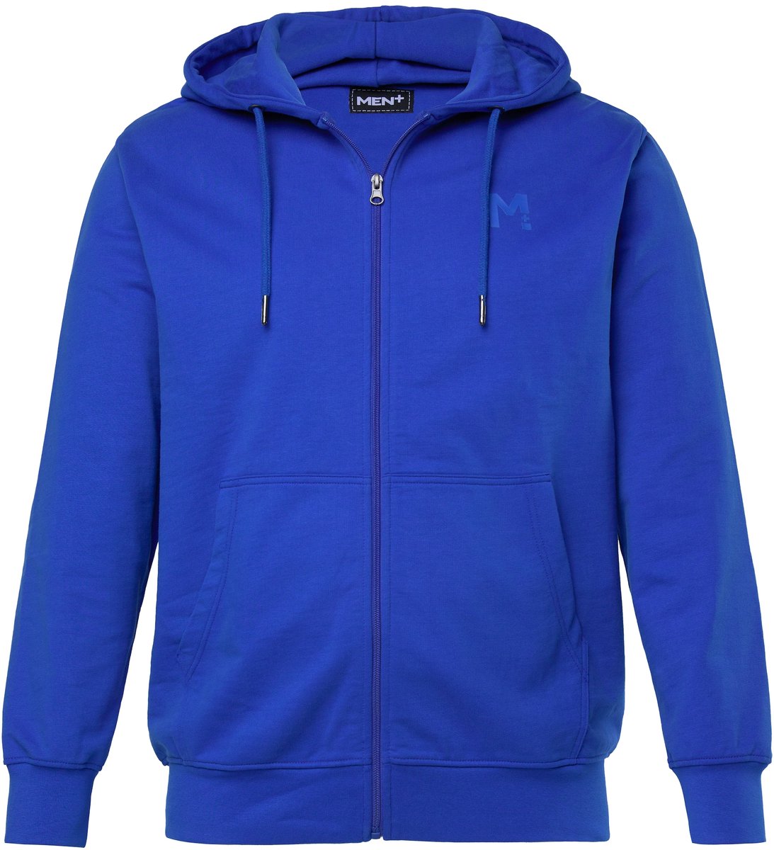 Men Plus - Heren - Trainingsjasje met capuchon basic - Kobaltblauw - Maat 7XL