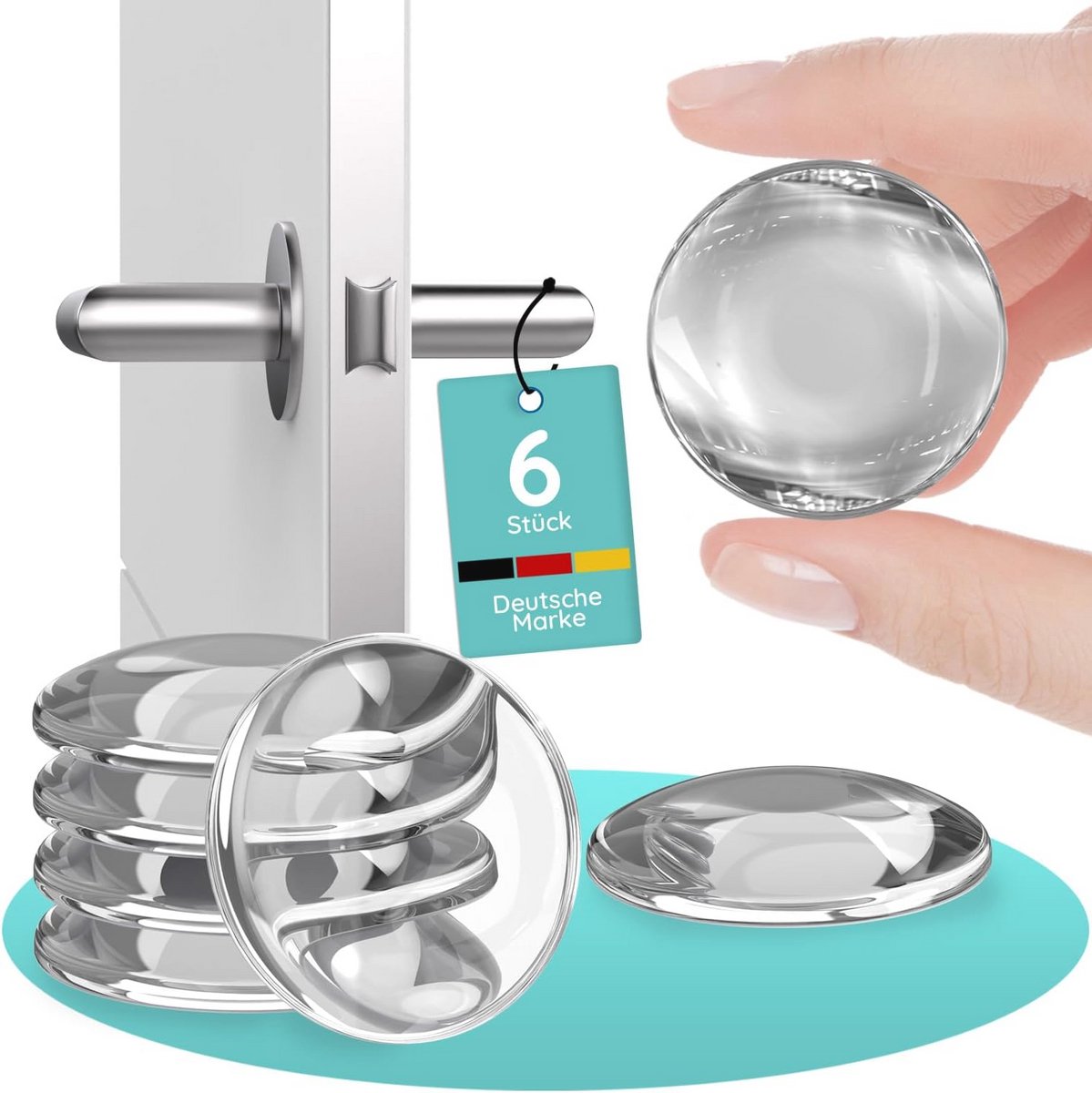 Duidelijke deurstopper 40mm - Rubber buffer en bescherming voor deurhandvatten