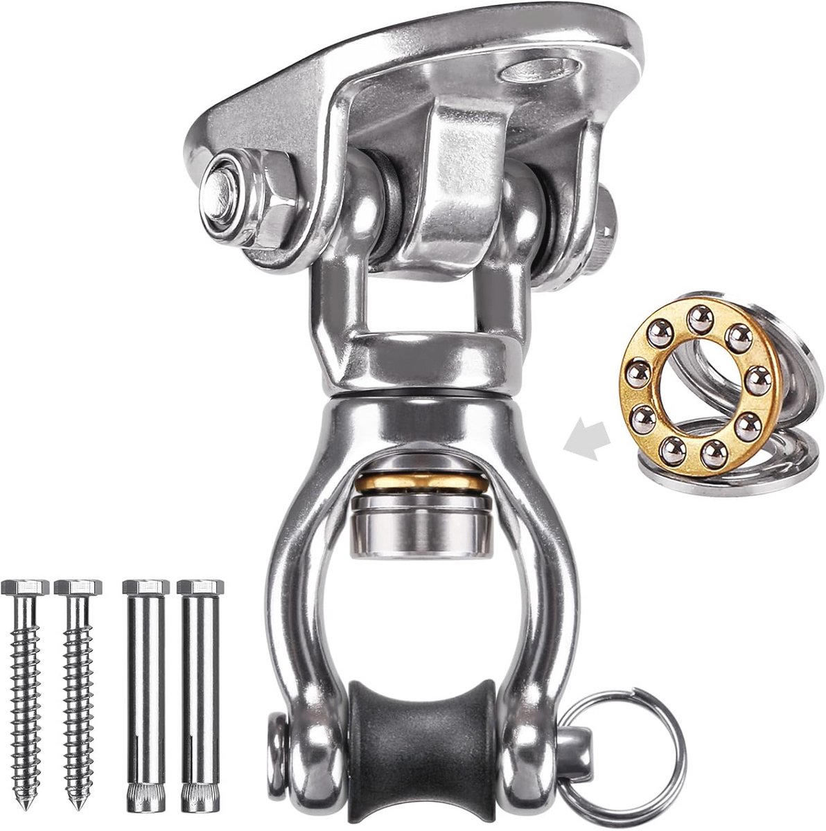 Zware Swing Hanger met Lager Swivel - 1200LB Capaciteit Roestvrij Staal voor Hangmat en Stoelen