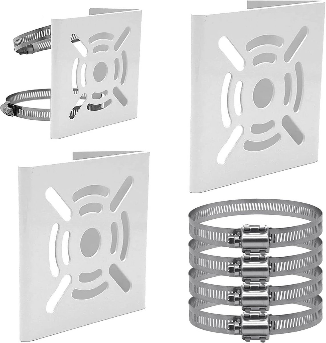 2 stuks Verticale Stanghouders voor CCTV-camera's - Universele Metalensupport met 4 Lussen