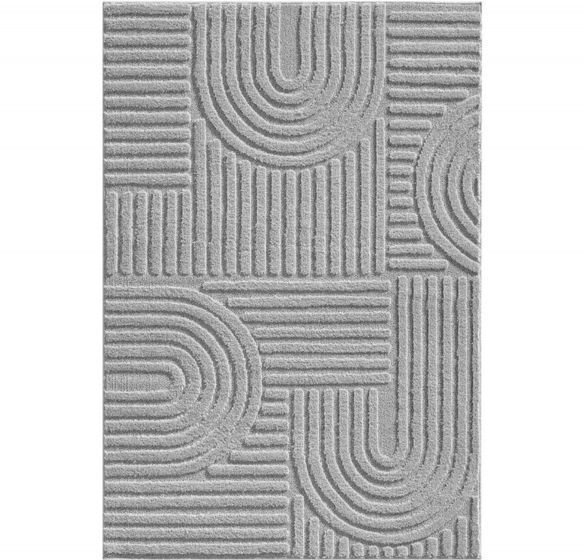 Japandi Art Vloerkleed Grijs – Scandinavisch & Japans Design – Laagpolig – 200x290 cm
