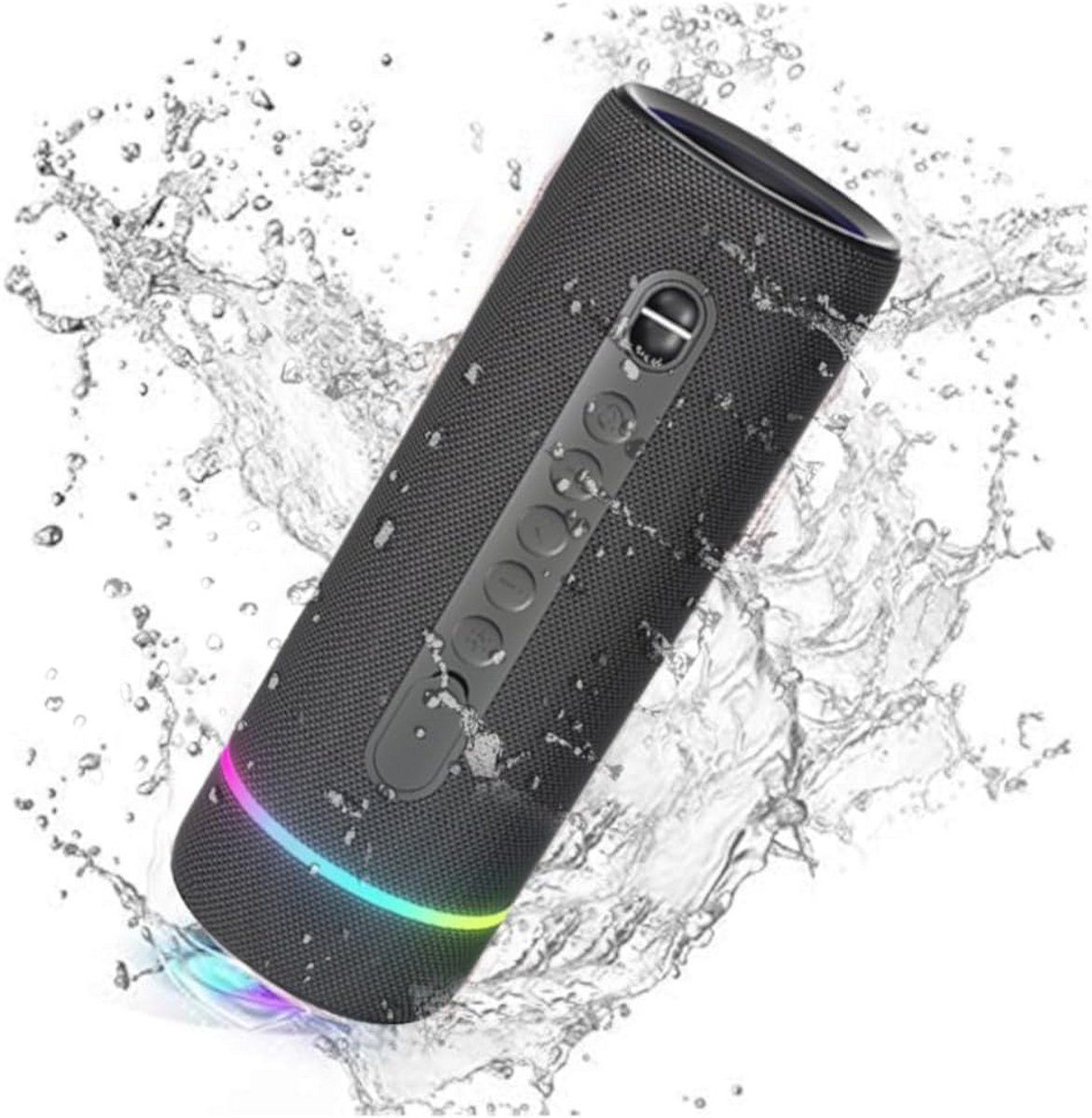 Draagbare Bluetooth-luidspreker met 30W geluid, IP66 waterdicht en RGB-verlichting - 25 uur speeltijd