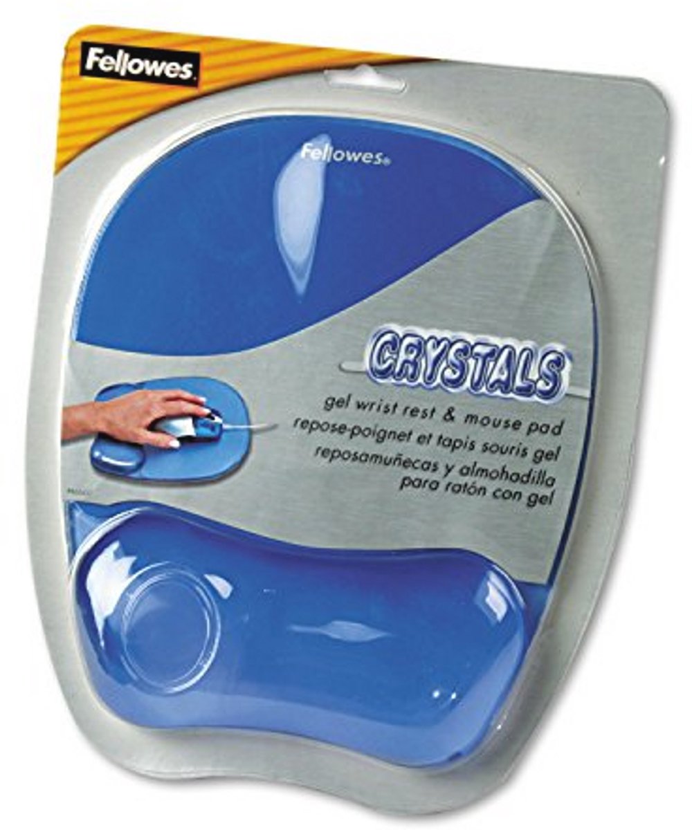 Ergonomische Gel Crystals Muismat met Polssteun - Blauw