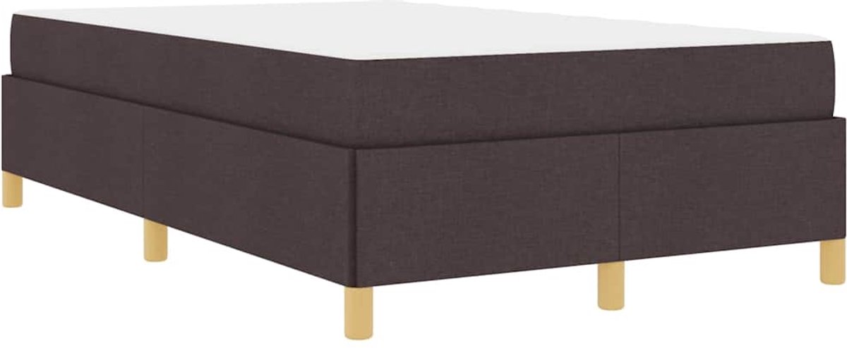 Tweepersoonsbed | Dubbelbed | Volwassenenbed | Boxspring bed Wit en Donkerbruin 120 x 200 cm Polyester