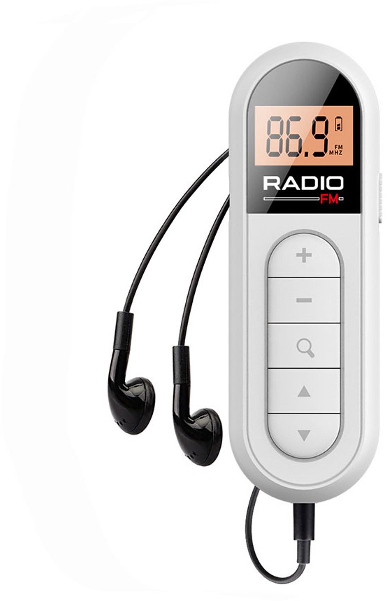 Mini Radio - FM Transistor Radio - radio - Draagbare Radio - Oplaadbare Radio - ABS - Wit