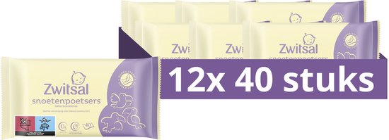 Zwitsal Snoetenpoetsers - Kids - 12 x 40 stuks - Voordeelverpakking