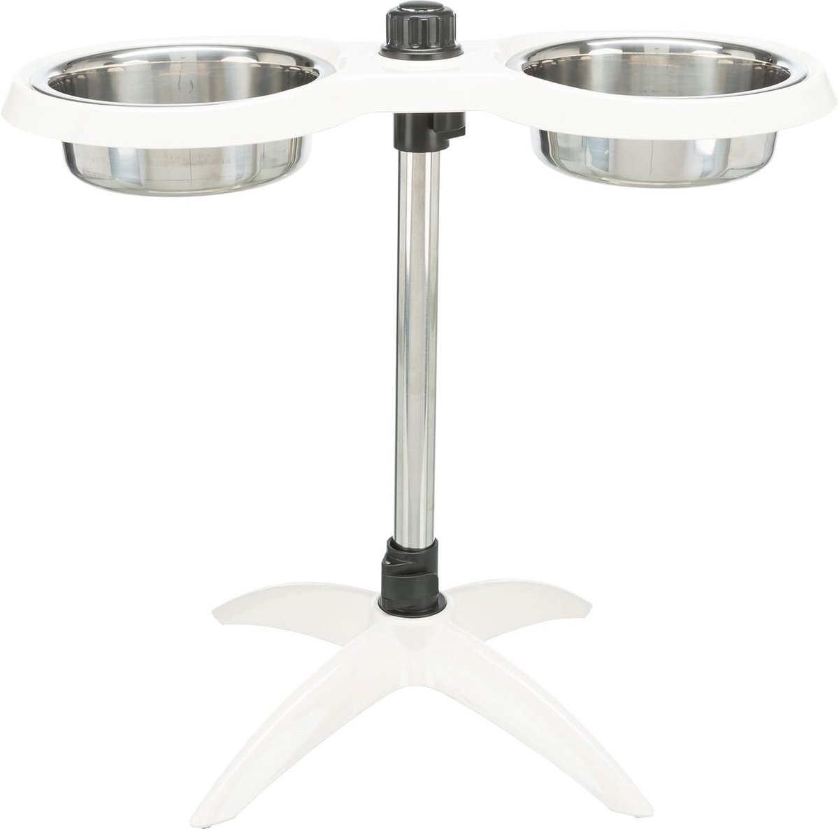 Voerhouder met Automatische Dispenser voor Huisdieren - 2 x 1,6 l - Melamine en Staal