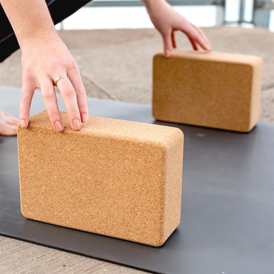 Yoga Blok Set van 2 - Kurk en Hard Schuim Steunen voor Yoga en Pilates — afbeelding 4