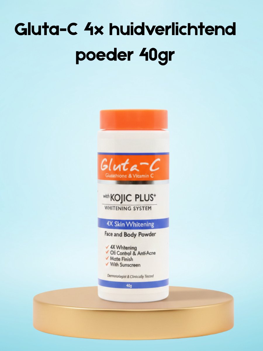 Gluta-C 4× Skin Lightening Powder – 40 g – Verhelderende Huidverzorging – Helpt Donkere Vlekken te verminderen, Egaliseert de Huidtint & Ondersteunt een Gladde, Stralende & Gezonde Huid