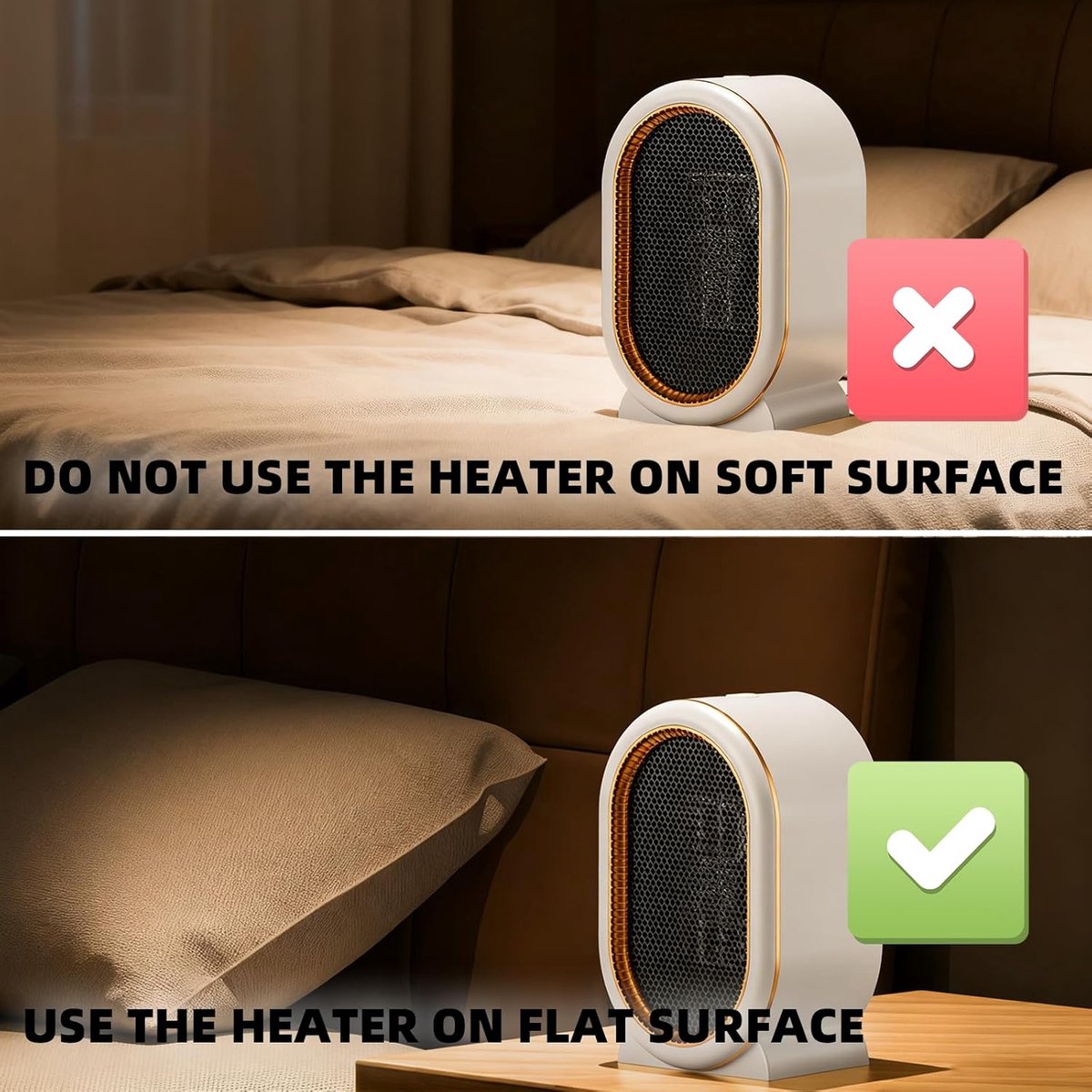 Elektrische kachel - Draagbare kachel - Ruimteverwarmer - Draagbare kantoorverwarming - Keramische ventilator met hoog rendement - Winterwarmte - Voor slaapkamer - Thuis - Bureau - Binnengebruik - Wit – foto 3