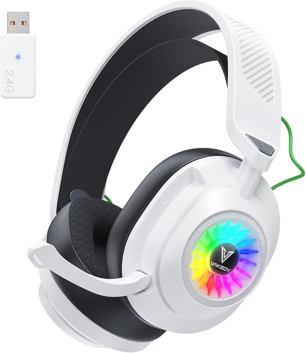Gaming Headset Wireless voor PS5, PC, PS4, Mac, Switch - 2,4 GHz USB en Bluetooth met Microfoon