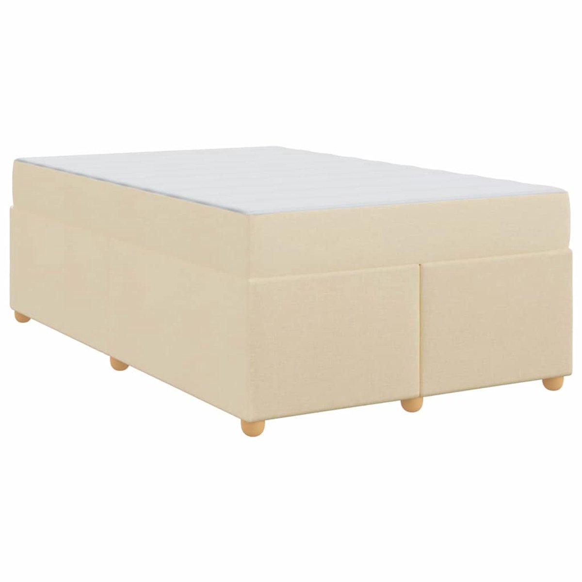 Tweepersoonsbed | Dubbelbed | Volwassenenbed | Bedframe met matras Crème 120 x 190 cm Stof