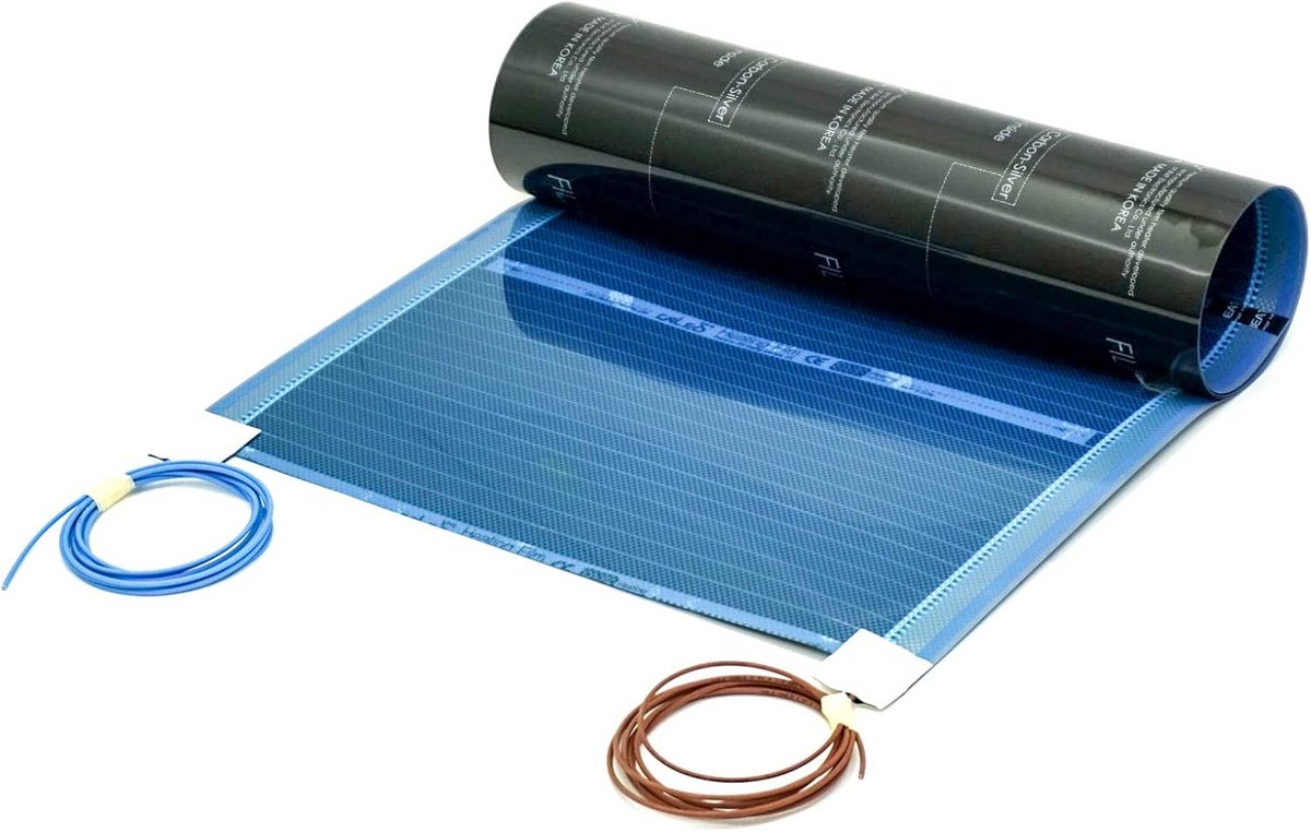 Draagbare elektrische vloerverwarming folie 80W/m extunderscore2 80 cm breed per rol