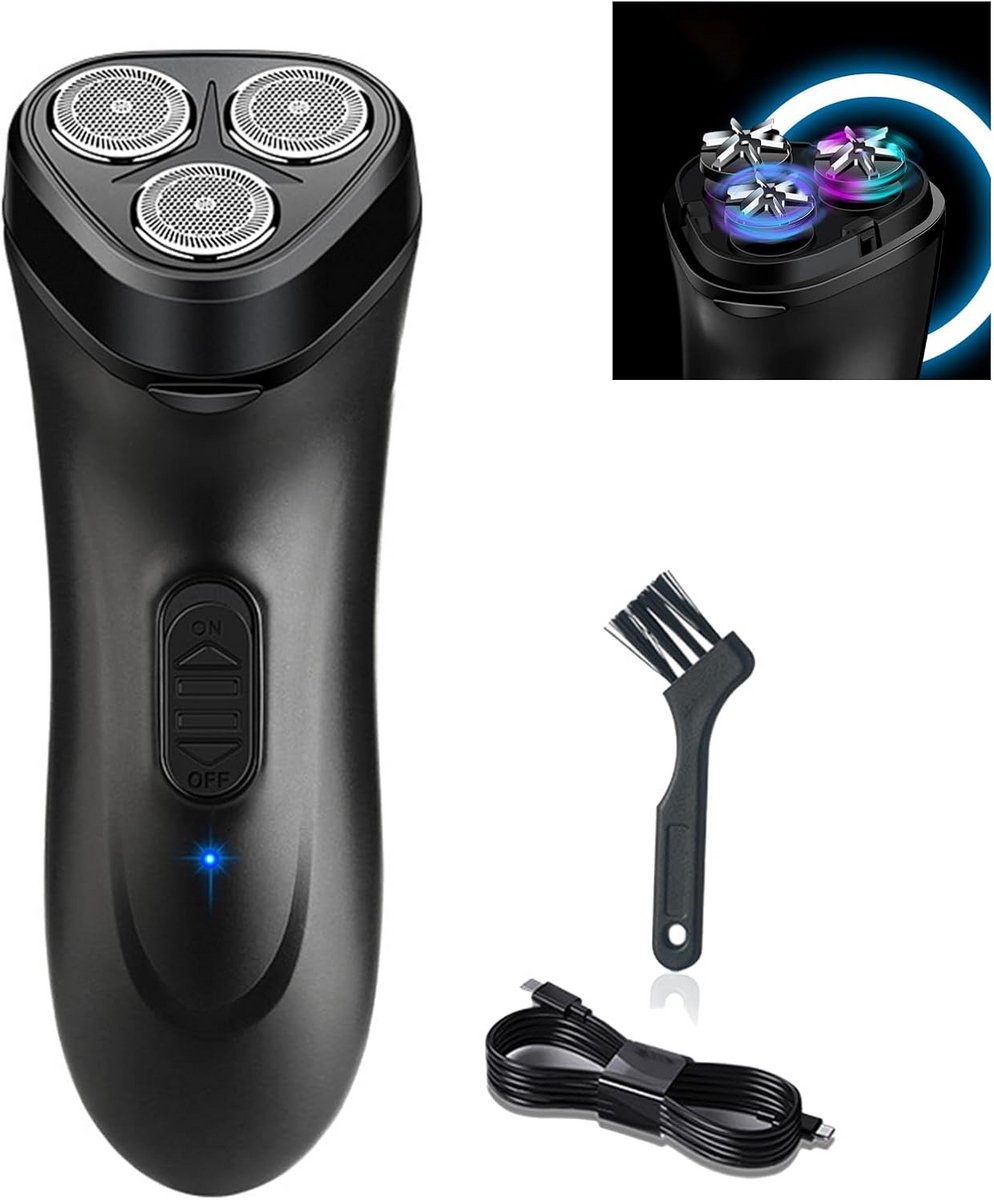 Elektrisch Scheerapparaat Heren Roterend Nat en Droog met Pop-Up Trimmer - USB Oplaadbaar