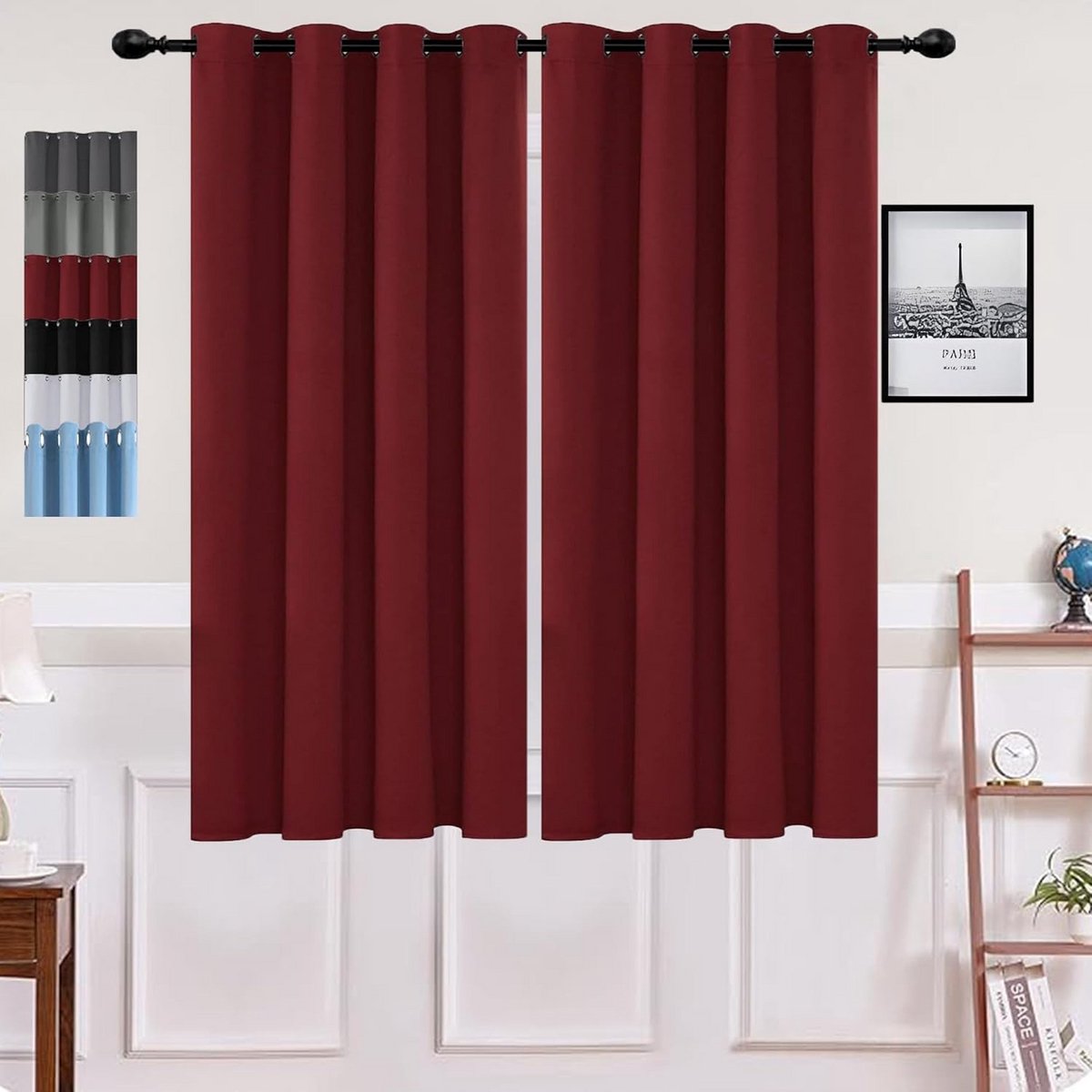 Verduisterende Gordijnen 70x180cm Zacht Fluweel Geluidsisolerend 1 Paneel Rood