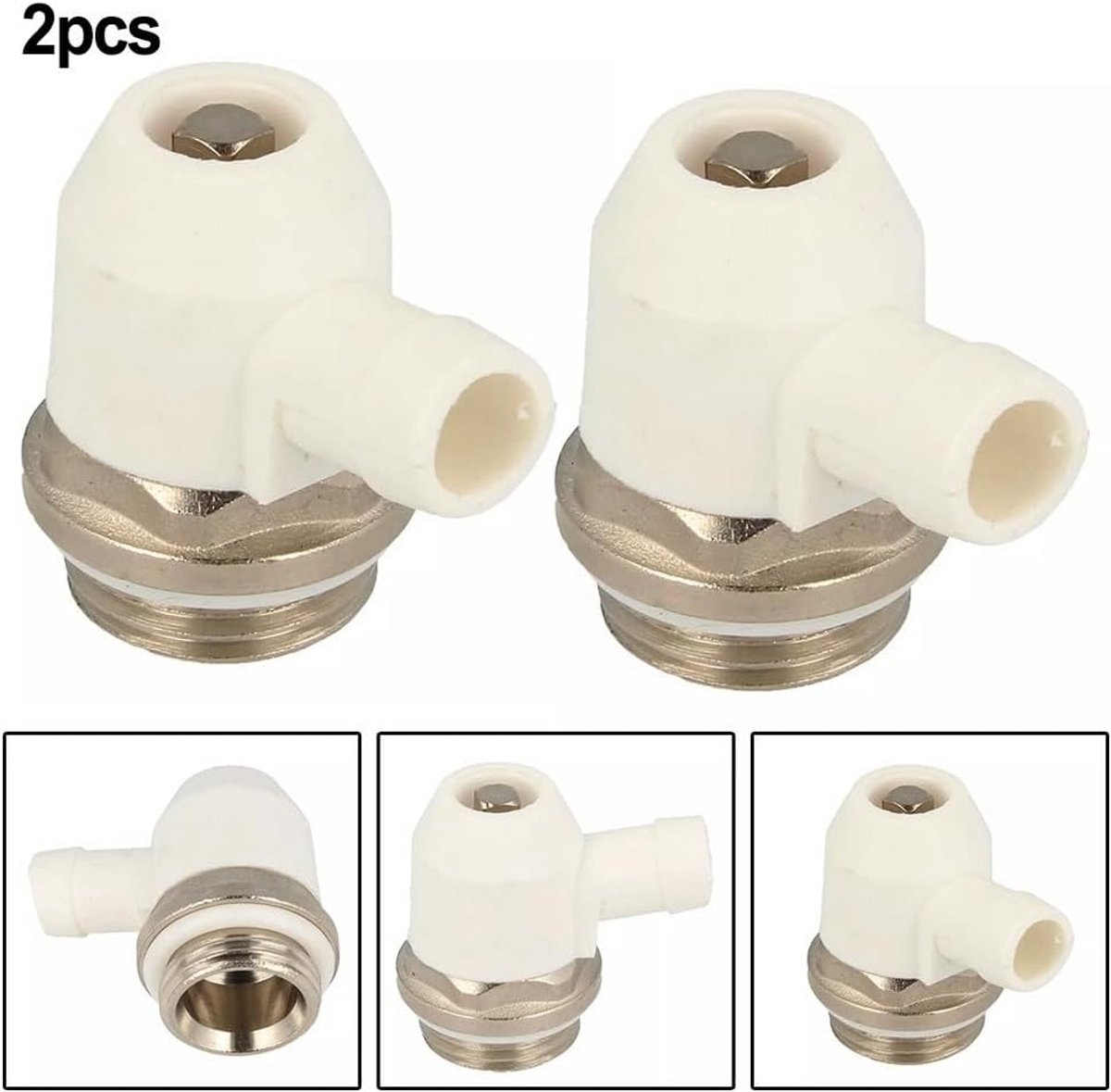 2 Stuks Ontluchter voor Radiator 1/2 Inch met Zwenktuit - Handmatige Luchtventiel voor Verwarming