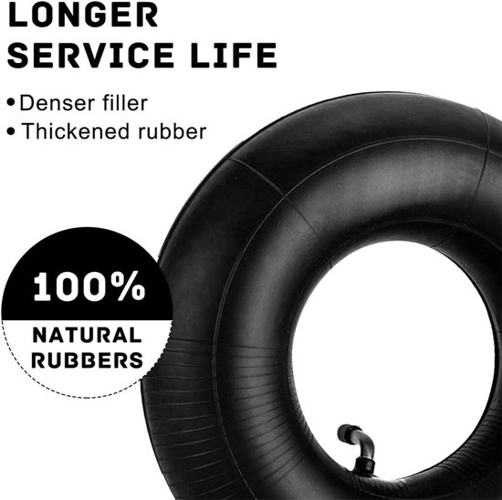 2x Binnenband 4.10/3.50-4 voor Kruiwagen, Grasmaaier en Handkar - Met Gebogen TR-87 Ventiel — afbeelding 5
