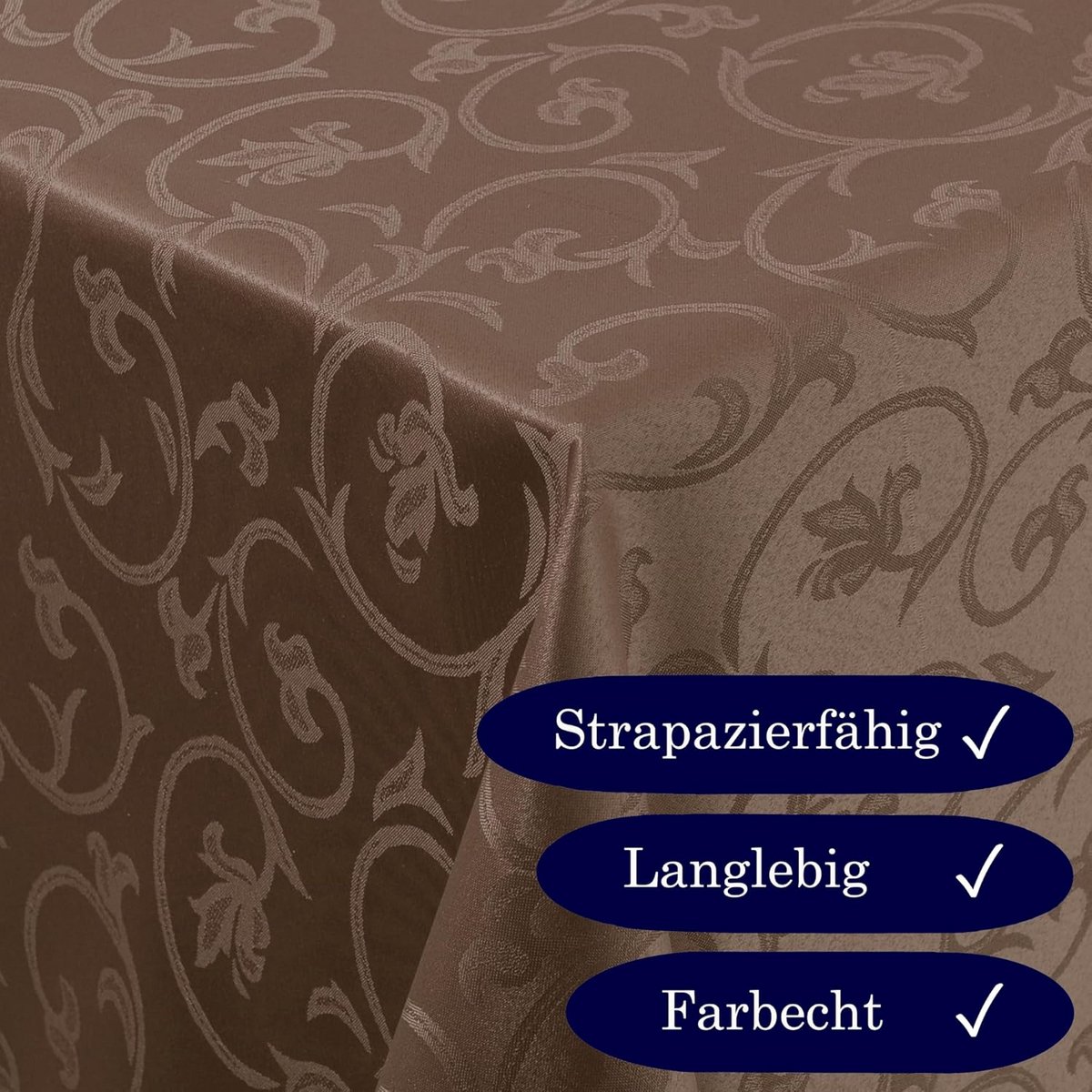 Damast tafelkleed barok tulpen ovaal 160x280 cm strijkvrij omgenaaide rand