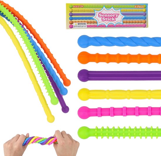 Fidget Staws Flexibele fidget staven - 6 stuks | bol