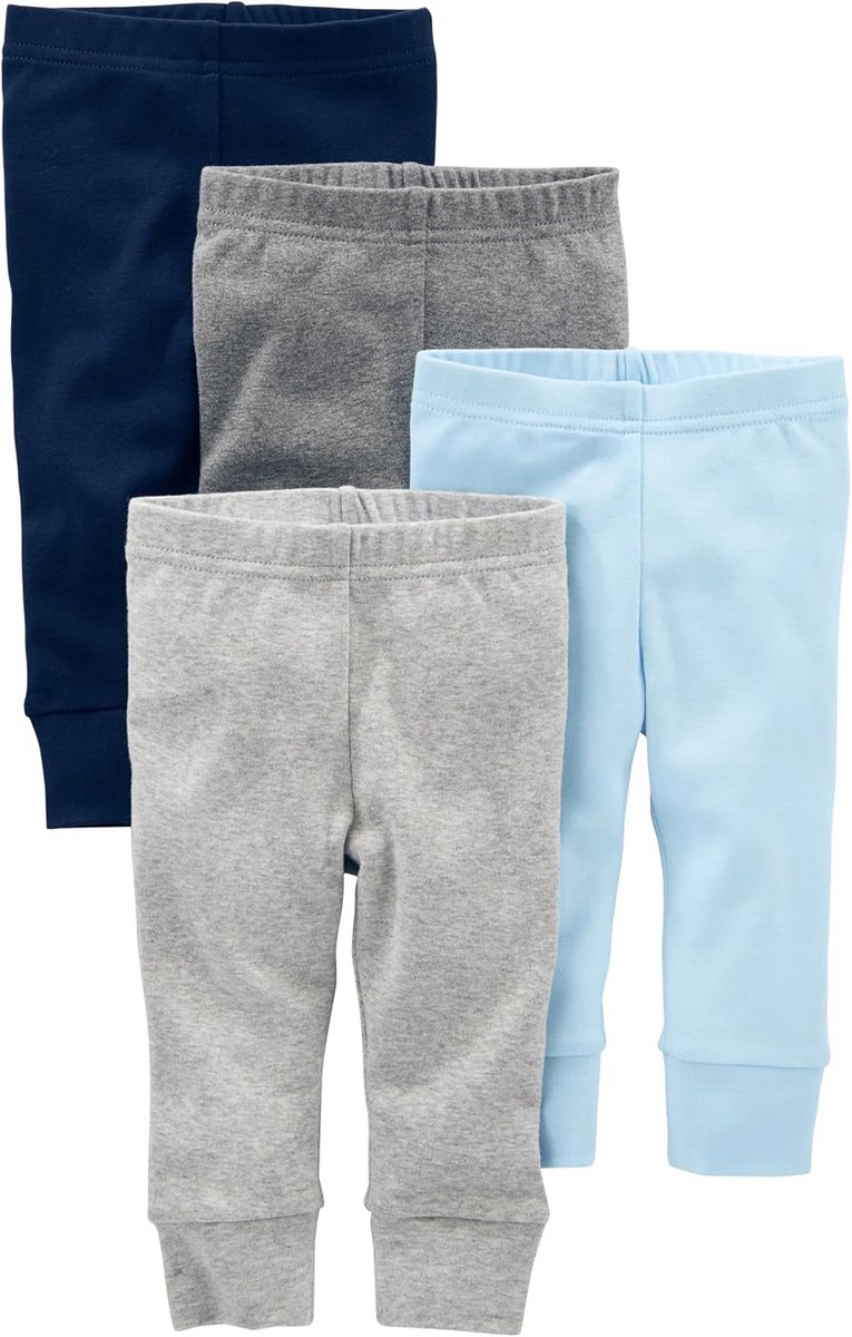 Babyjongens 4-Pack Babybroekjes in Neutrale Kleuren - Comfortabele Pasvorm met Elastische Taille