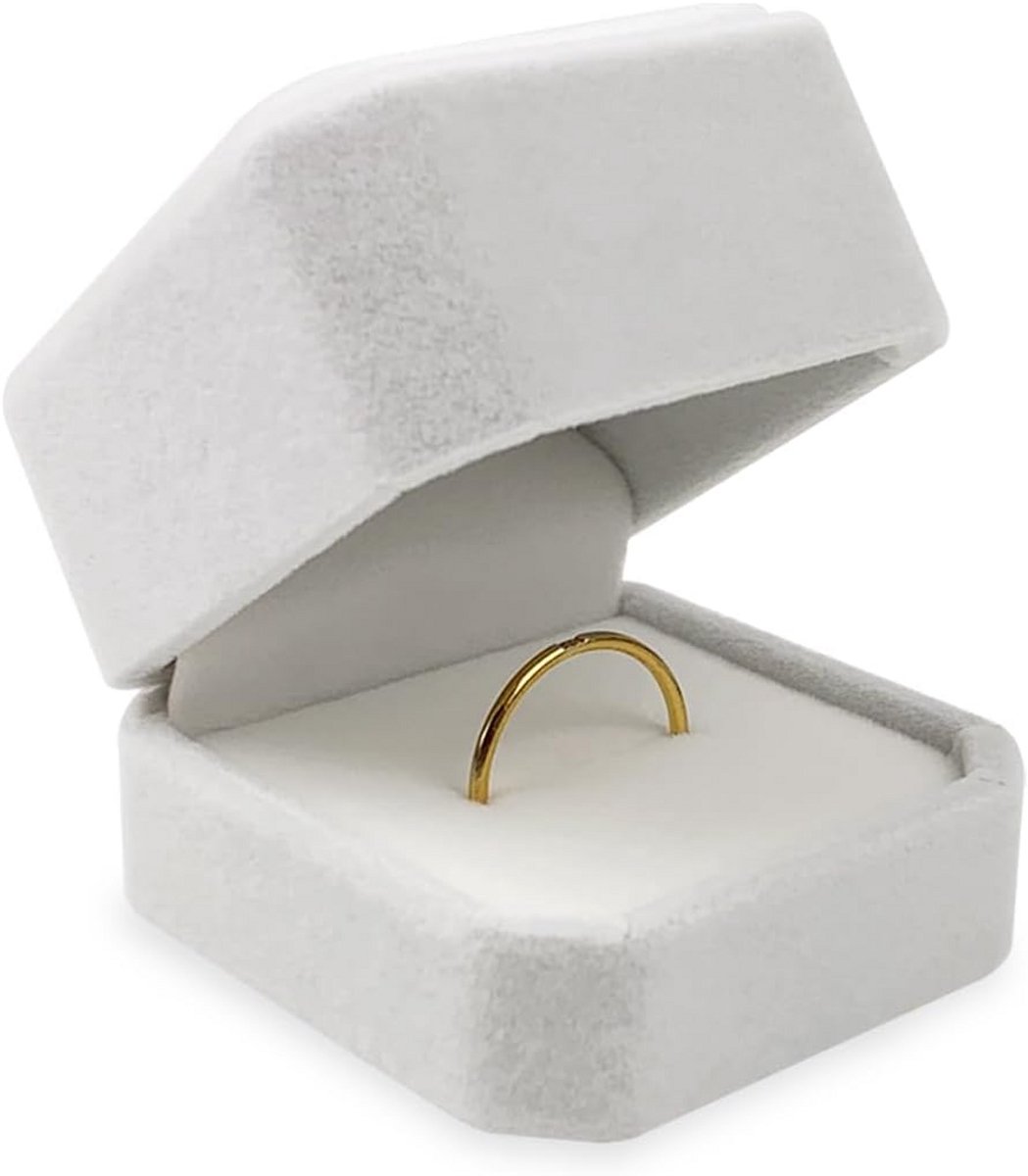Elegante fluwelen ringdoos voor verloving en huwelijksaanzoek met zachte bescherming