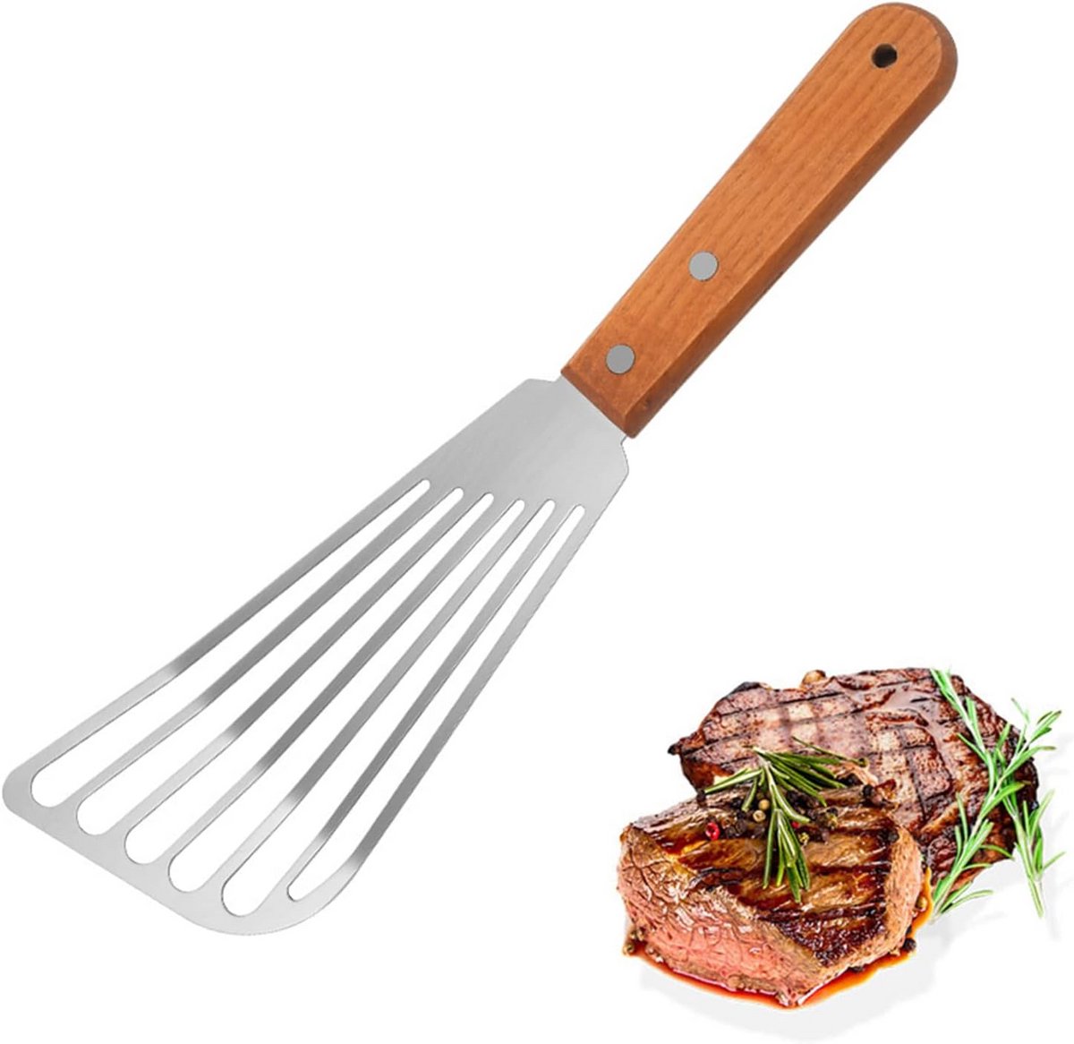 Professionele RVS Spatel voor Keuken en Vissen met Ergonomische Grip
