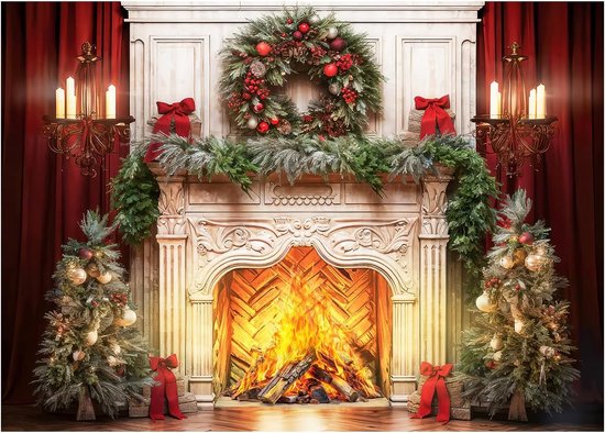 AIIKES 7x5FT Kerst Achtergrond Kerst Fotografie Achtergrond Kerst Houten Achtergrond Kerst Decoratie Baby Achtergrond Foto 11-976