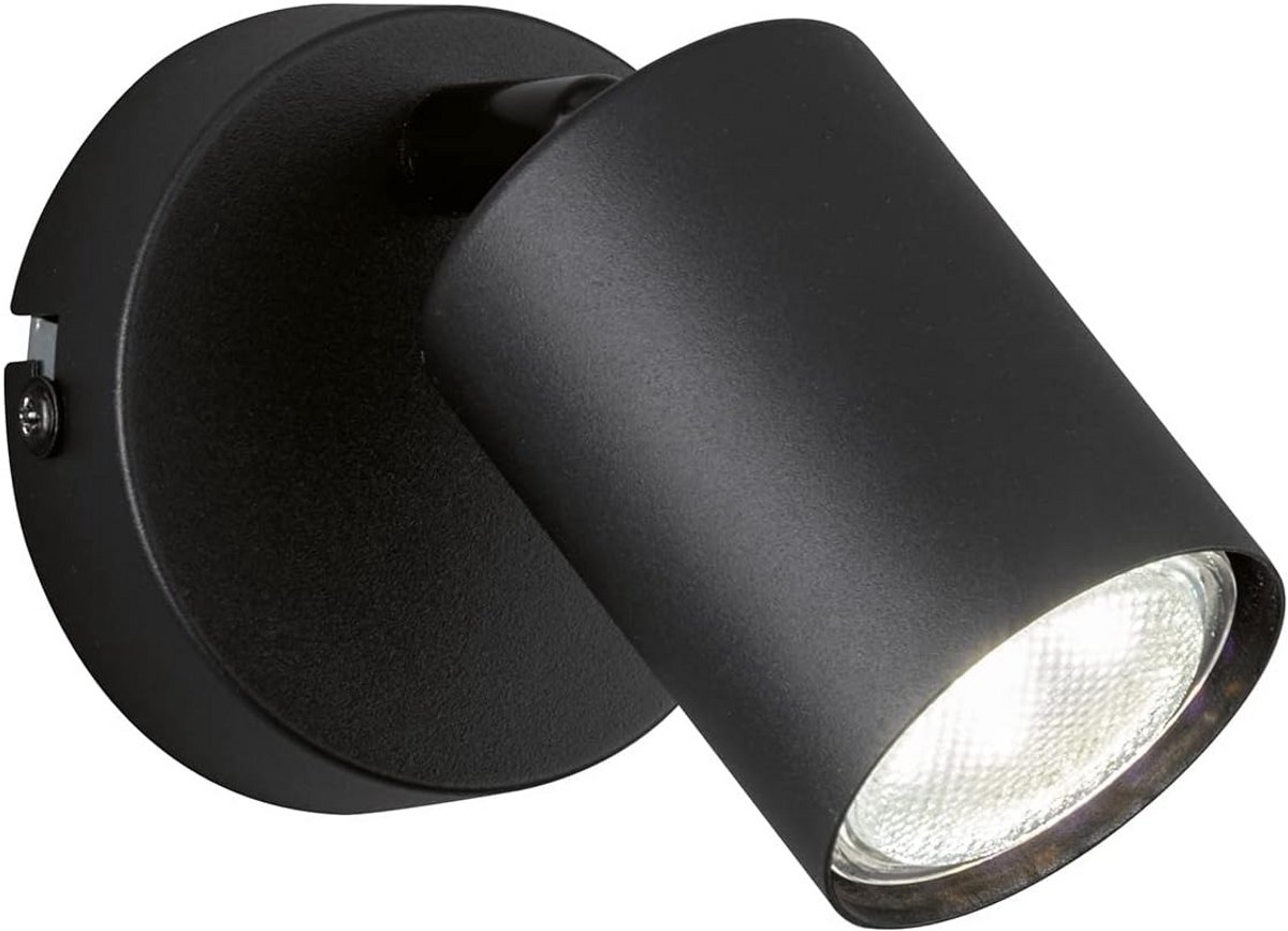 Moderne LED Wandlamp met Schakelaar | Eenvoudige Spot voor Woonkamer, Hal of Slaapkamer | GU10 | Metaal Zandzwart