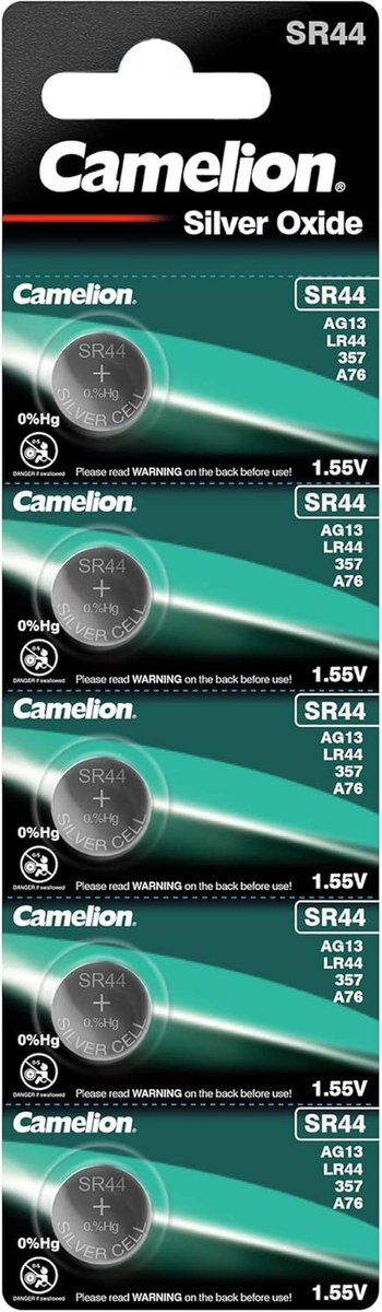 Camelion SR44 Zilveroxide Knoopcelbatterij 1,5V (5 Stuks)